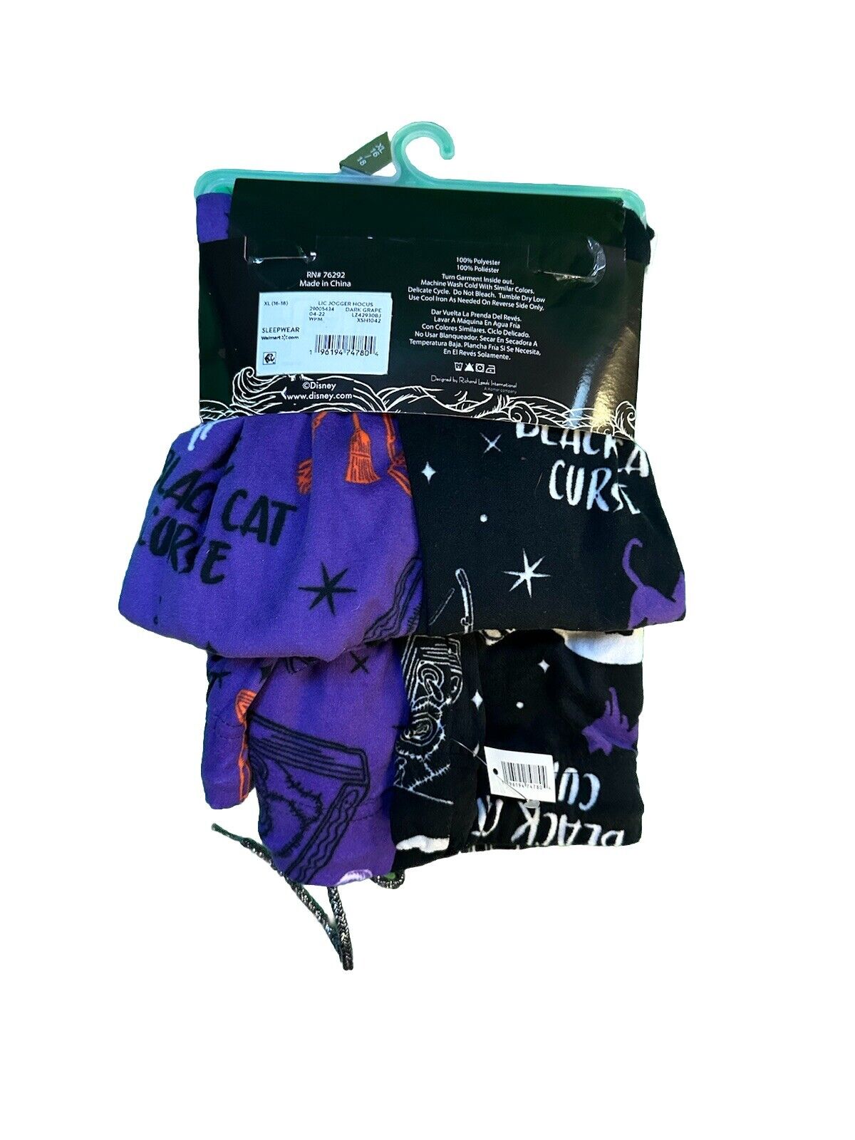 Disney Hocus Pocus Women's Sleep Velour Jogger Size XL 16/18 New