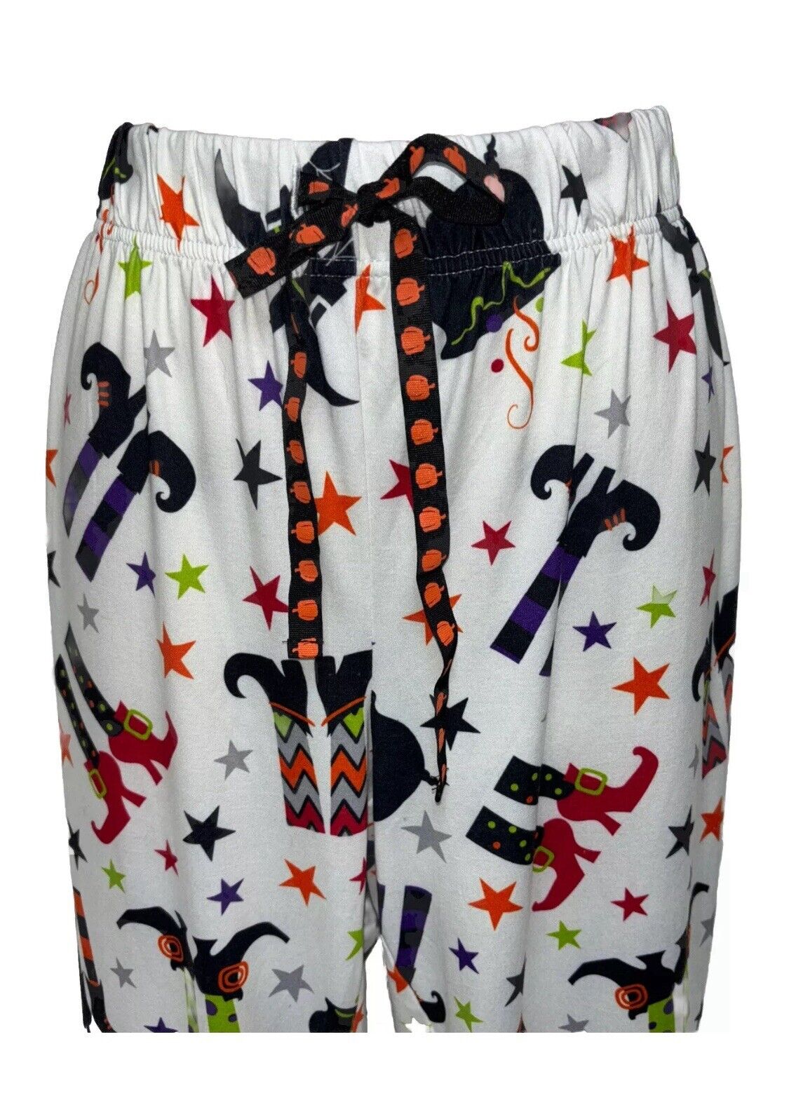 Women's Halloween Jogger Pajama Pants White Witch Boots NWT Size XS/XCH 0-2