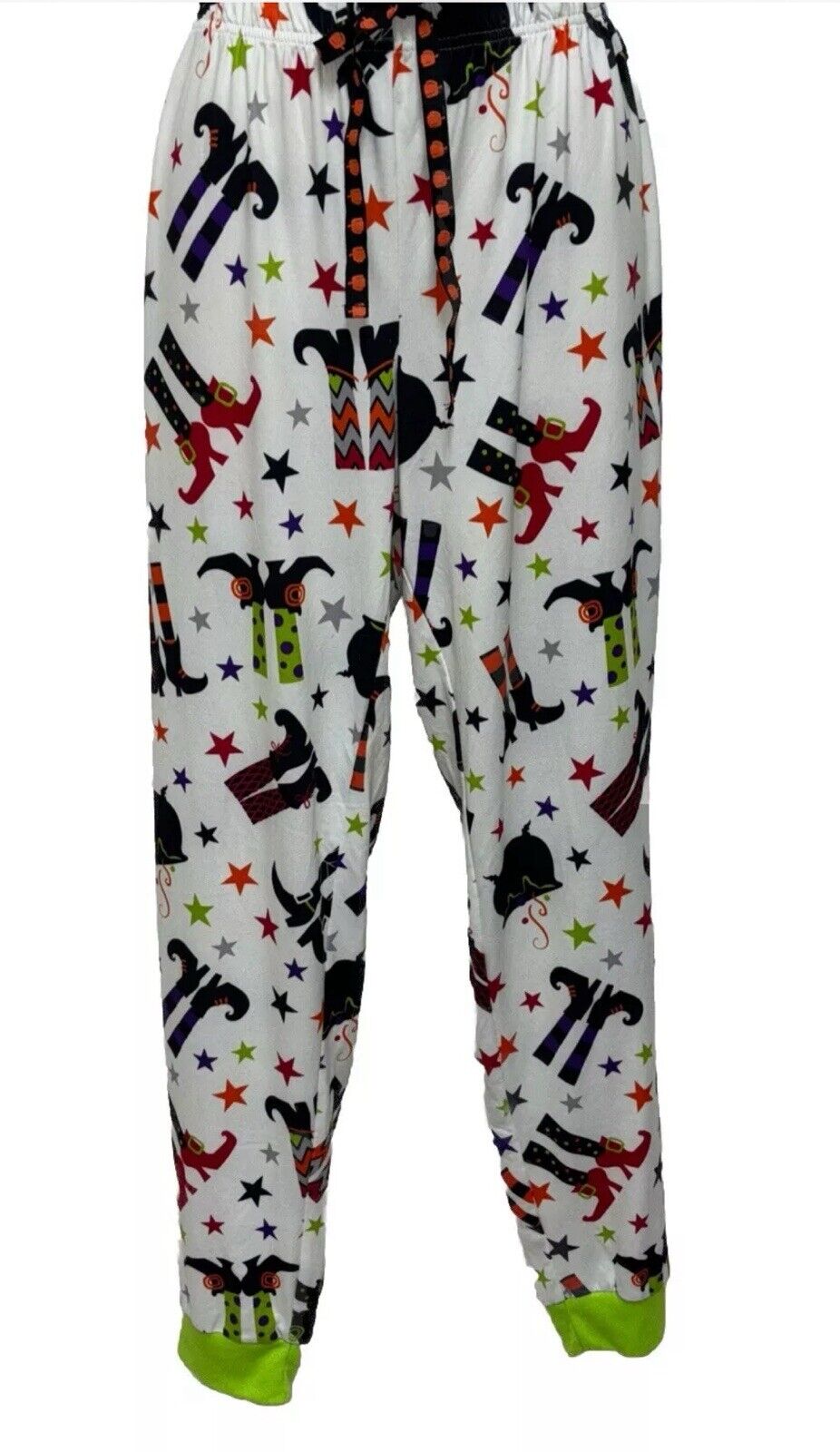Women's Halloween Jogger Pajama Pants White Witch Boots NWT Size XS/XCH 0-2