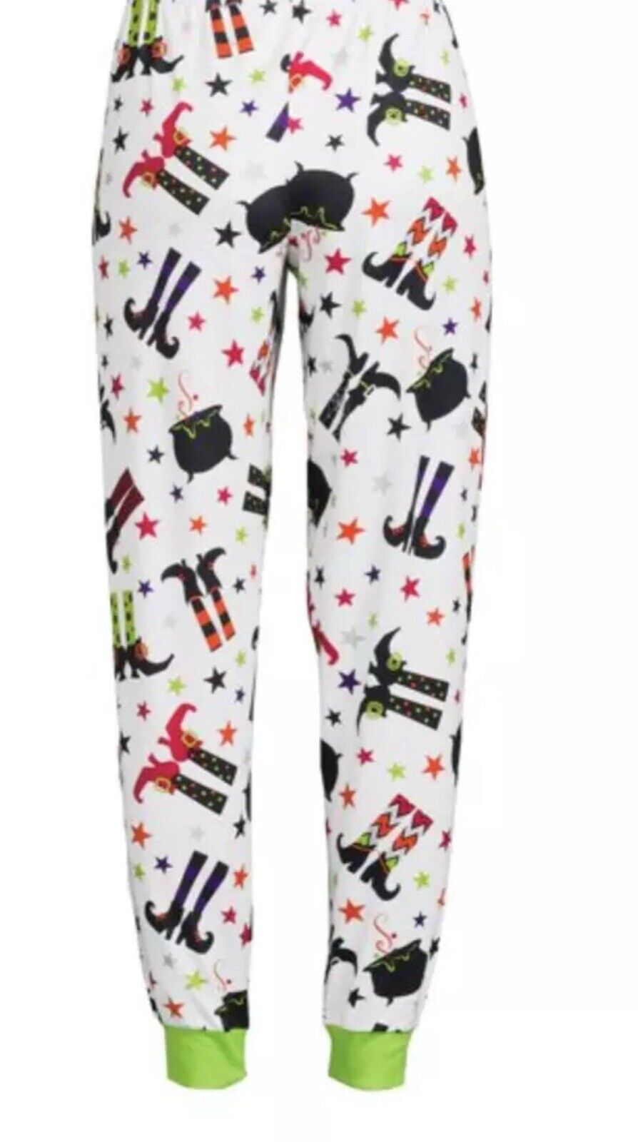 Women's Halloween Jogger Pajama Pants White Witch Boots NWT Size XS/XCH 0-2