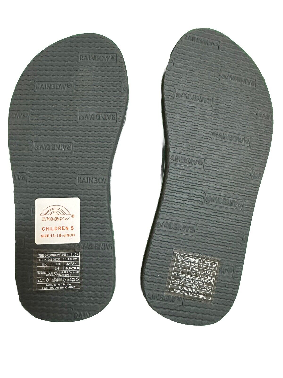Rainbow Sandals Kids 4 Flip Flop Aqua Blue Grey Thong Flat Shoes Grombow 13/1