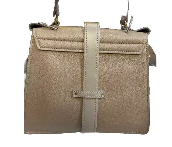 Chloé Medium Aby Day Shoulder Bag in Grained Shiny Pebbled Calfskin Motty Grey