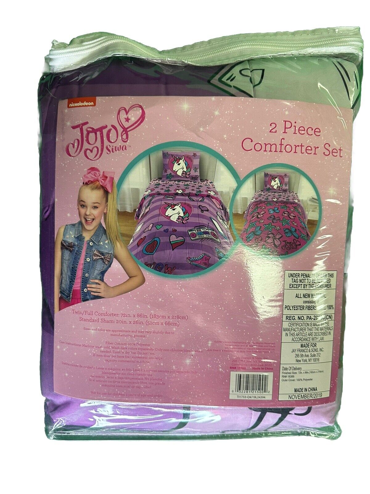 Nickelodeon's JoJo Siwa Twin/Full Kid's Bedding - 2 Pieces
