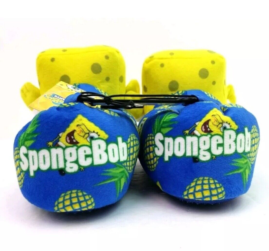 SpongeBob SquarePants Youth Slippers Size 2-3 Soft Plush Novelty Pineapples NWT
