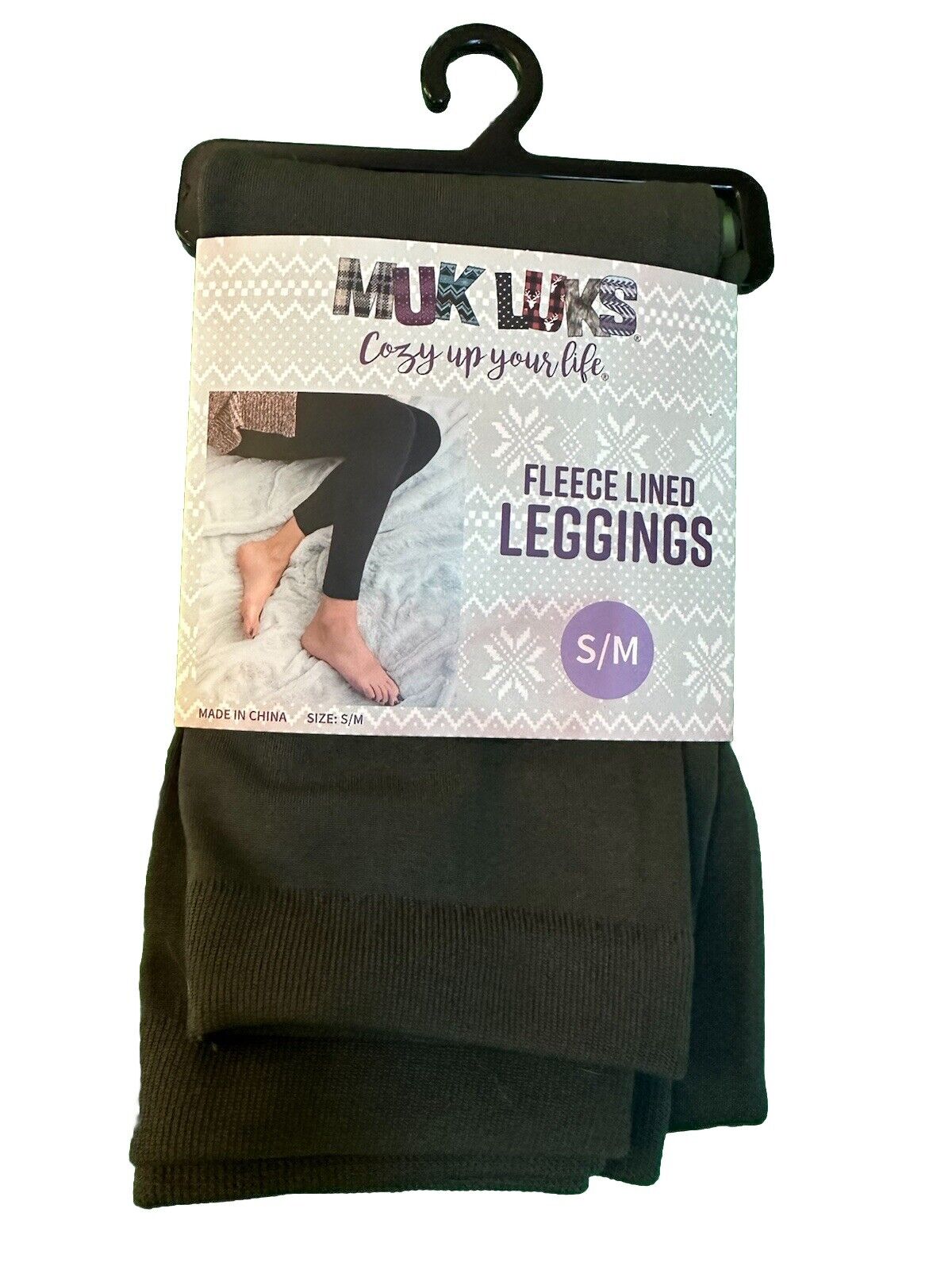 Muk Luks Fleece Lined Leggings Olive Green Size S/M