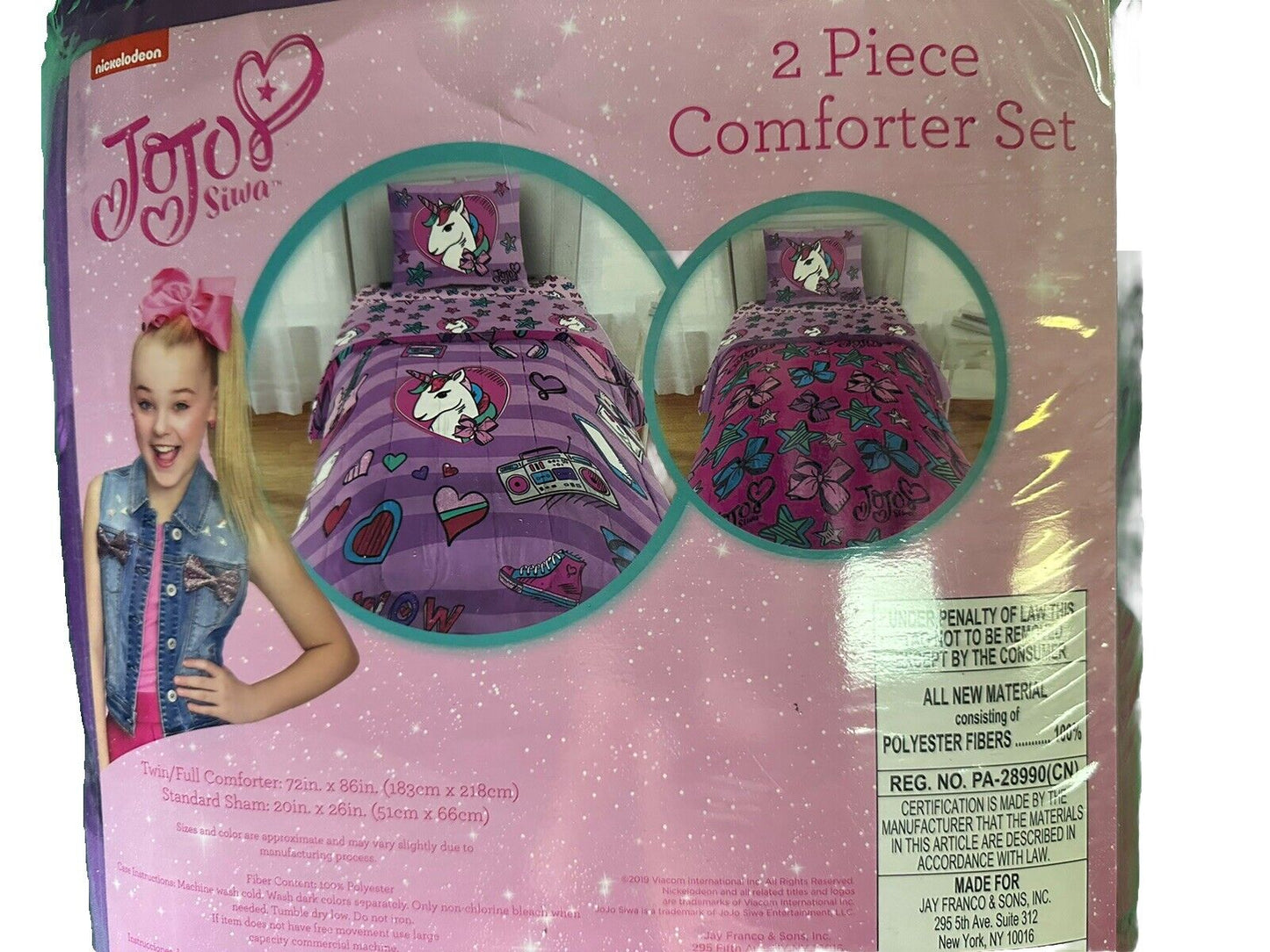 Nickelodeon's JoJo Siwa Twin/Full Kid's Bedding - 2 Pieces