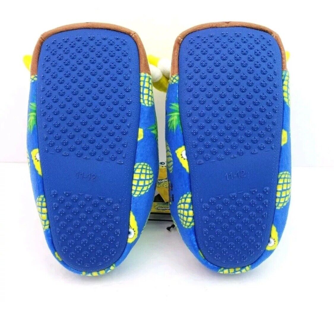 SpongeBob SquarePants Youth Slippers Size 2-3 Soft Plush Novelty Pineapples NWT