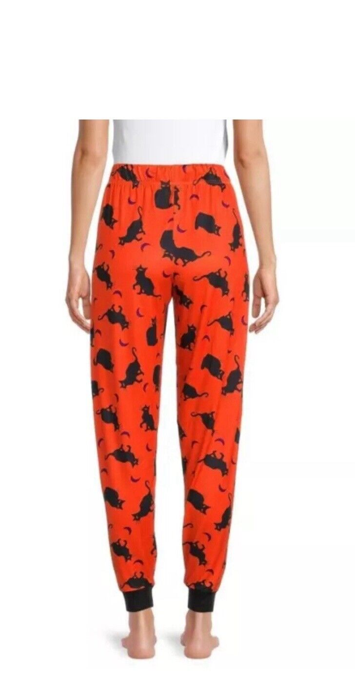Women's Cat & Moon Halloween Jogger Pajama Pants Size 3X 22-24 NWT
