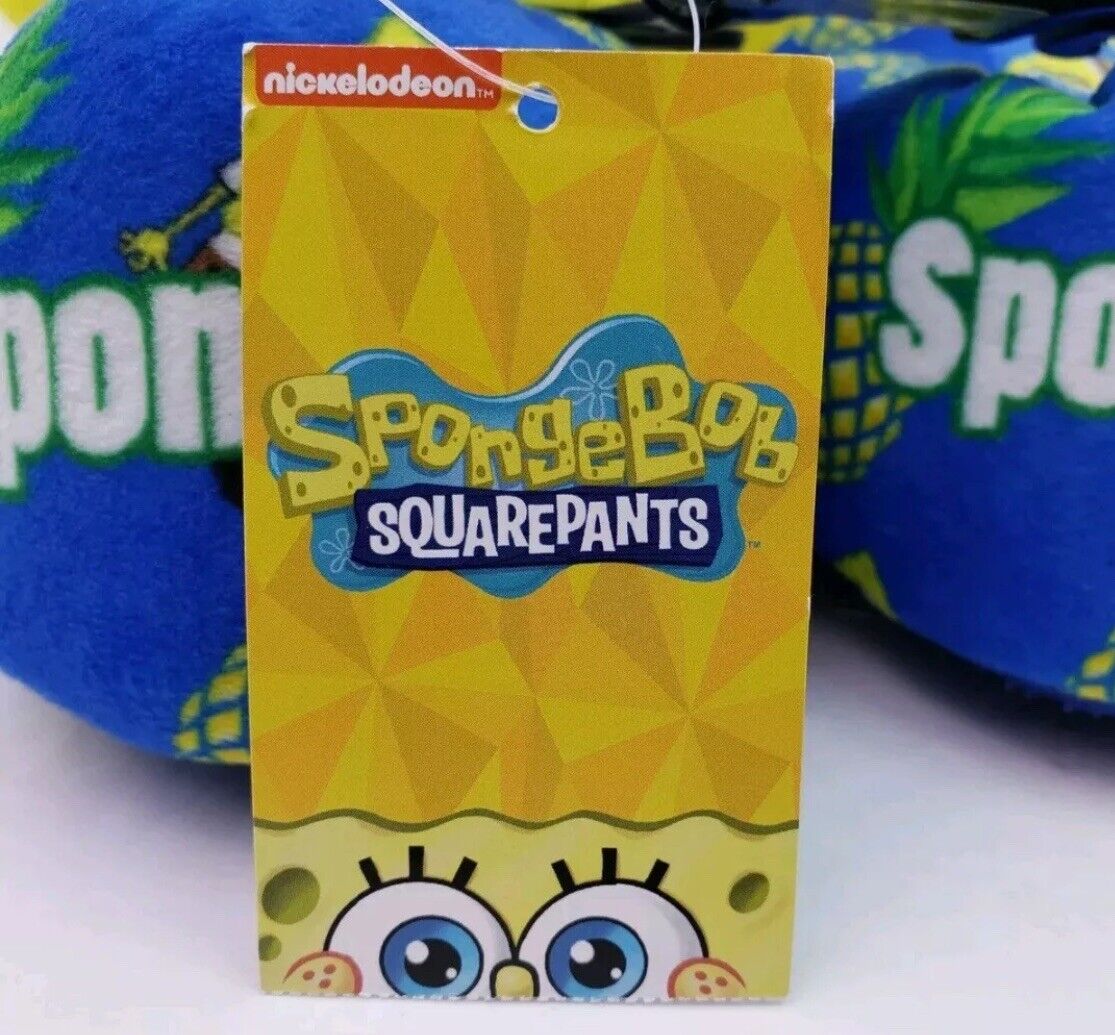 SpongeBob SquarePants Youth Slippers Size 2-3 Soft Plush Novelty Pineapples NWT
