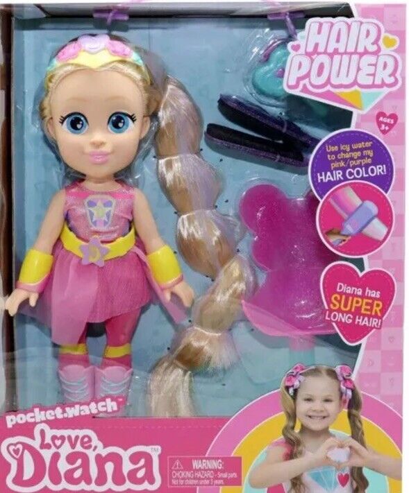 Pocket Watch Love, Diana Hair Power Doll with Accessories & Color Changing Hair