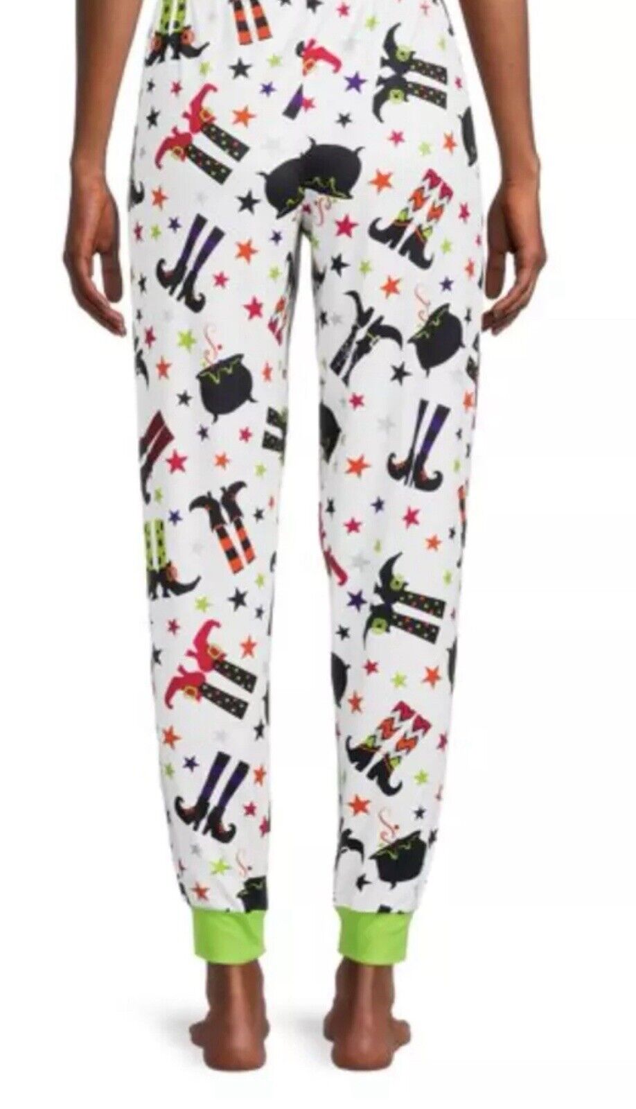 Women's Halloween Jogger Pajama Pants White Witch Boots NWT Size XS/XCH 0-2