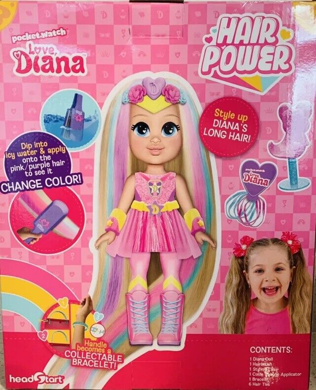 Pocket Watch Love, Diana Hair Power Doll with Accessories & Color Changing Hair