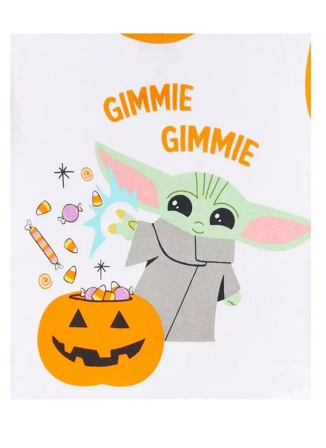 Child Disney Star Wars Baby Yoda The Child Halloween Pajamas Glow in Dark Size 8