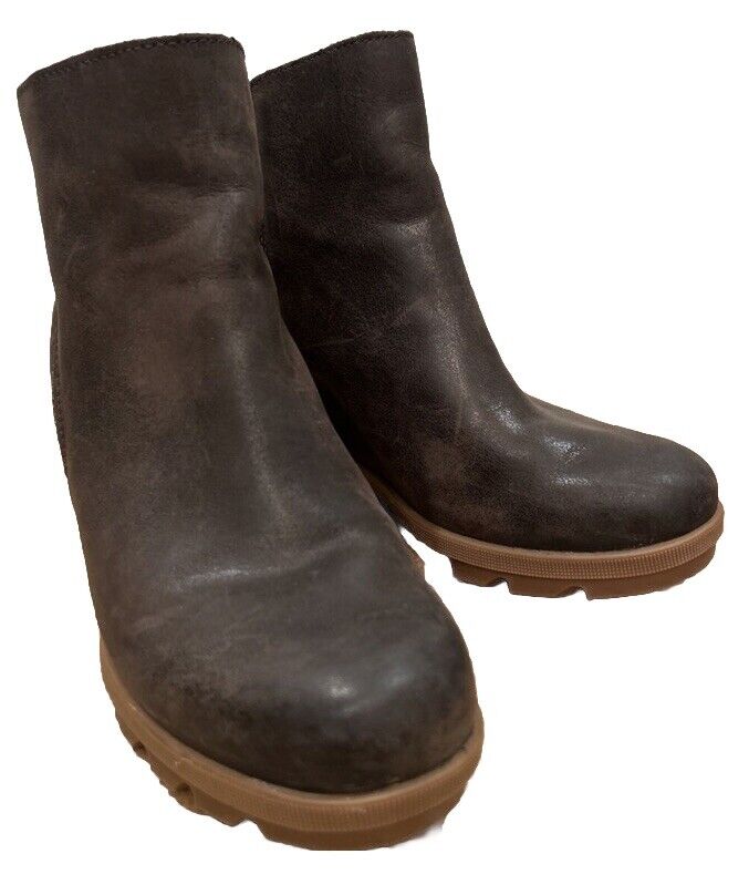 Sorel Joan of Arctic Wedge II Zip Boot Blackened Brown NL3766-205 Size 8.5