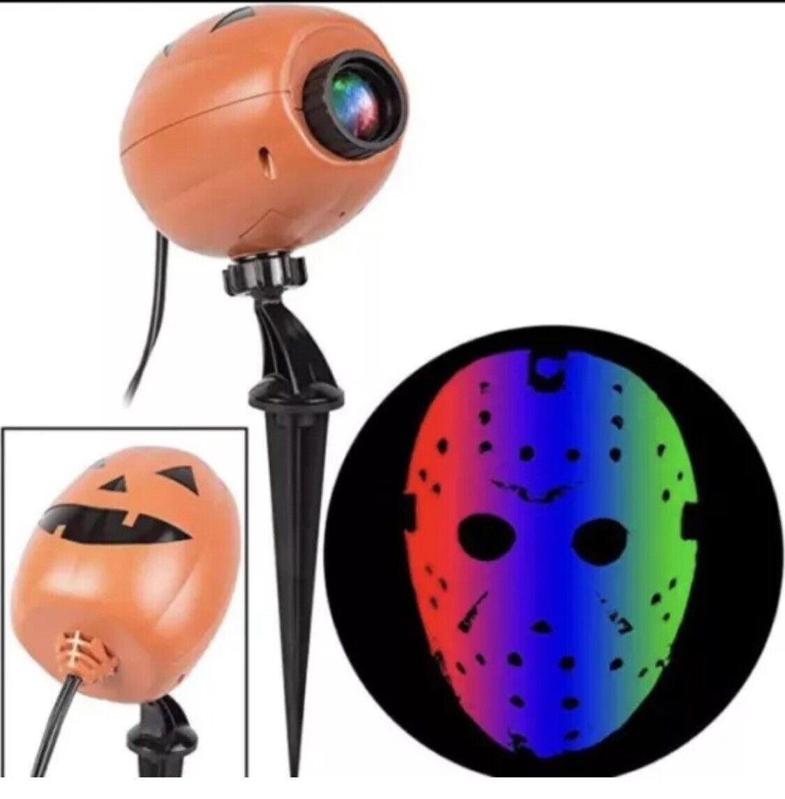 GEMMY Jason Voorhees Mask Friday The 13th LED WAVEMOTION Projector Halloween NEW