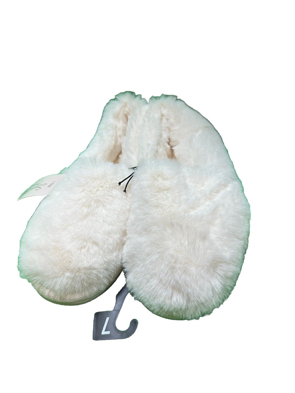 Secret Treasures Womens Faux Fur Aline Slipper-Cream-7-NWT