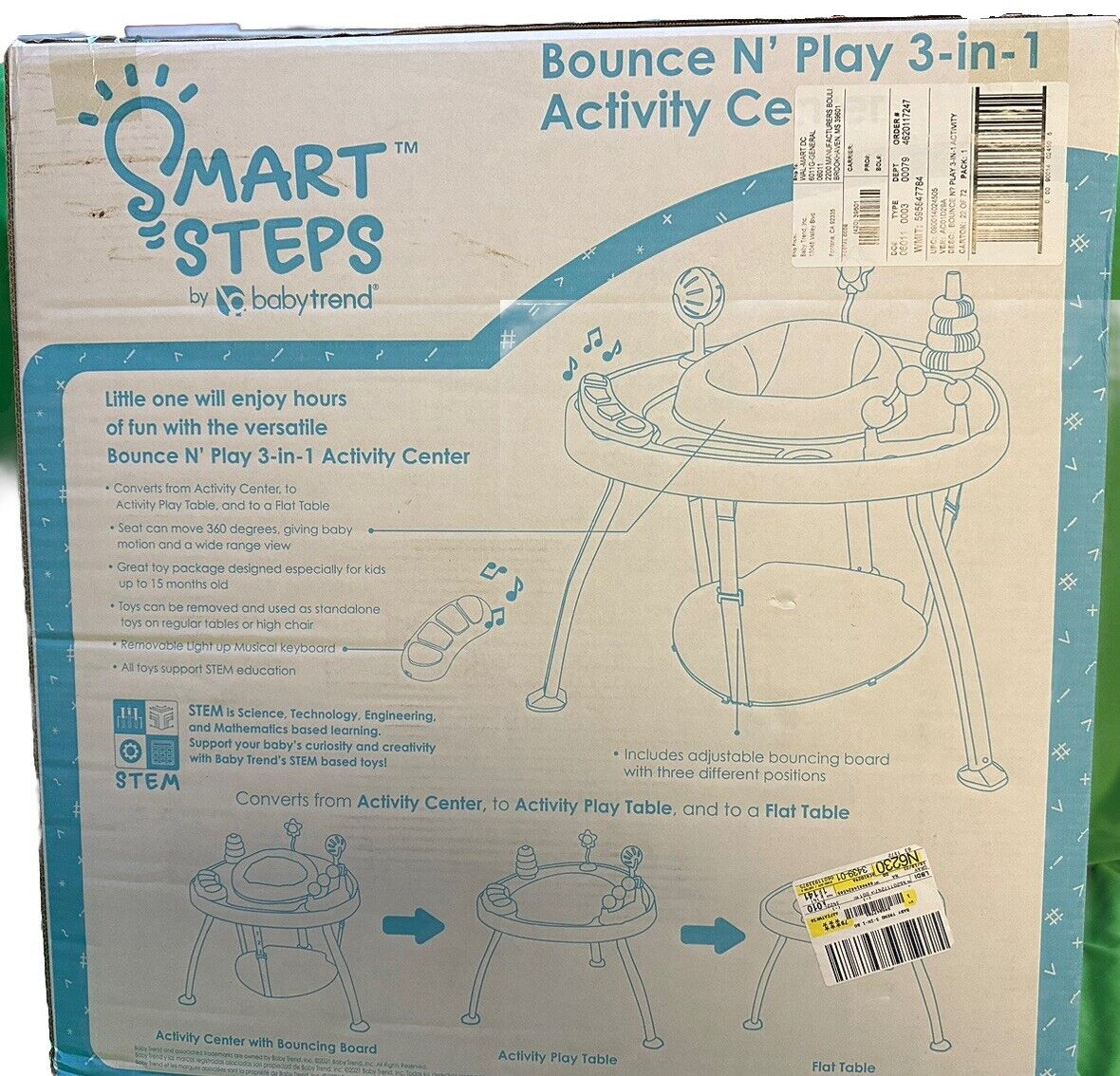 Baby Trend 3-in-1 Bounce N’ Play Activity Center smart steps