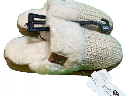 Secret Treasures Women's 9 Knit Scuff Cream Slippers NWT