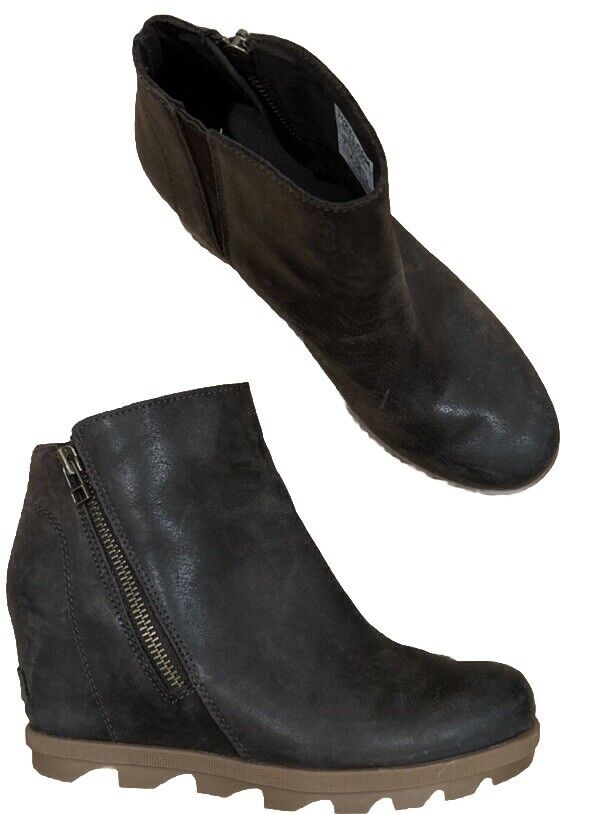 Sorel Joan of Arctic Wedge II Zip Boot Blackened Brown NL3766-205 Size 8.5