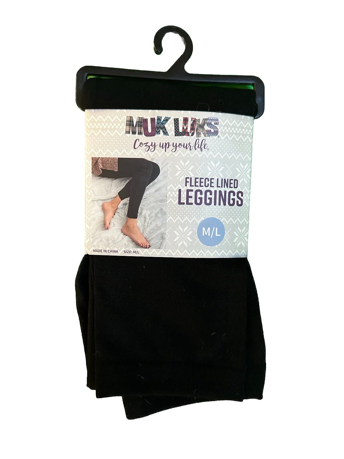 Women’s Muk Luks Fleece Lined Leggings Black Solid M/L