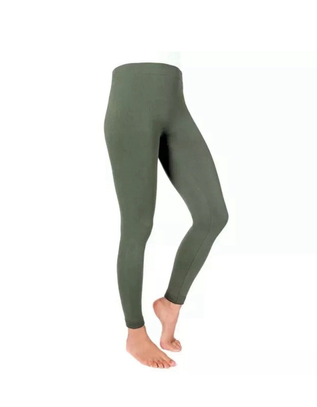 Muk Luks Fleece Lined Leggings Olive Green Size S/M