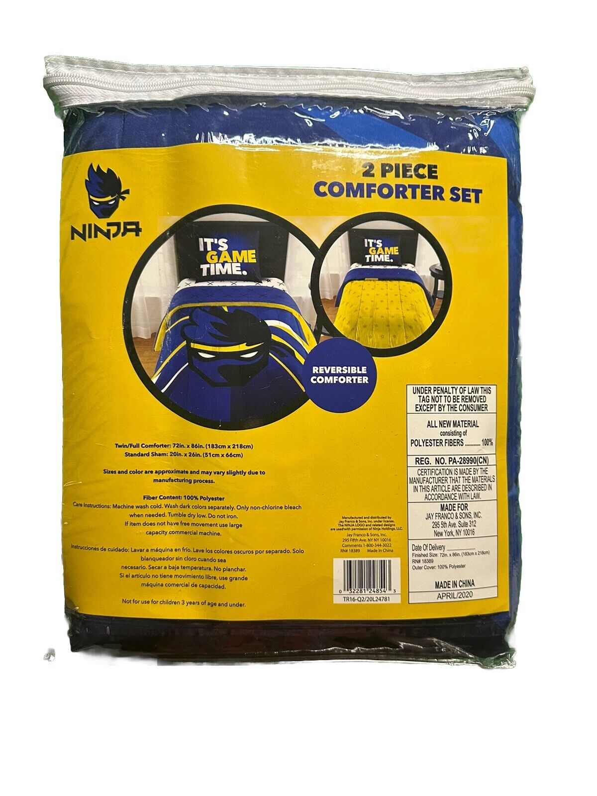 Ninja Game Time The Influencer Twin/Full Comforter And Pillow Sham