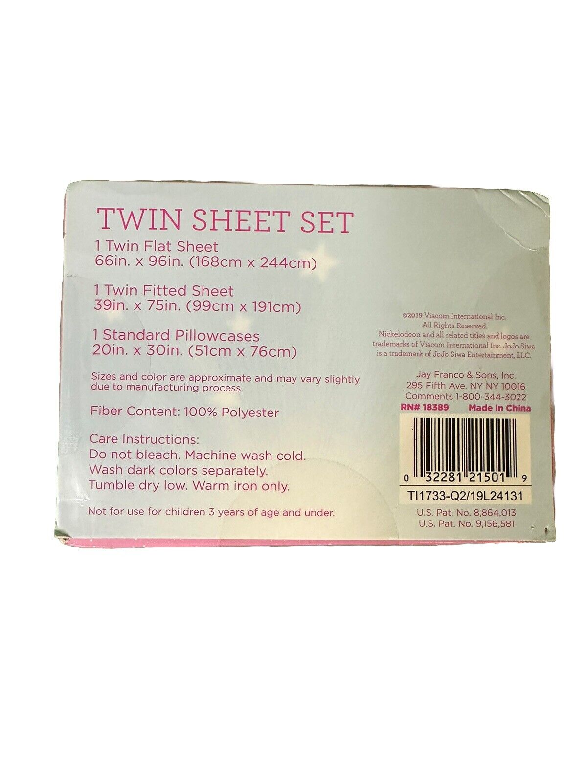 Nickelodeon's Jojo Siwa Twin Sheet Set Kid's Bedding