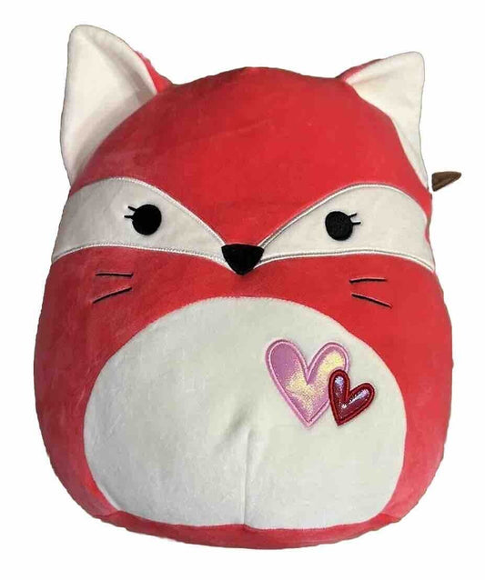 Squishmallow 14" Fifi Fox Soft Red Heart Belly Valentine Plush NWT Free Ship 12