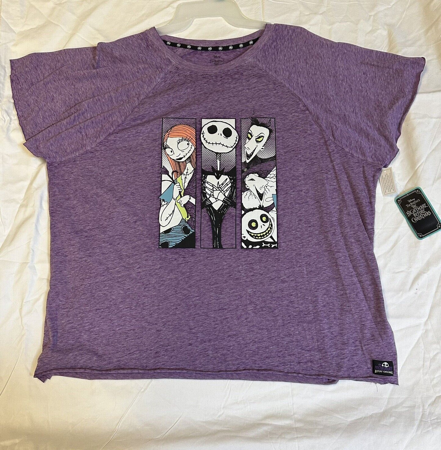 Disney Nightmare Before Christmas Jack Skellington  Sally T-Shirt Purple Size 3X